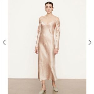 Vince SS 22 Size Small satin off shoulder dress NWT